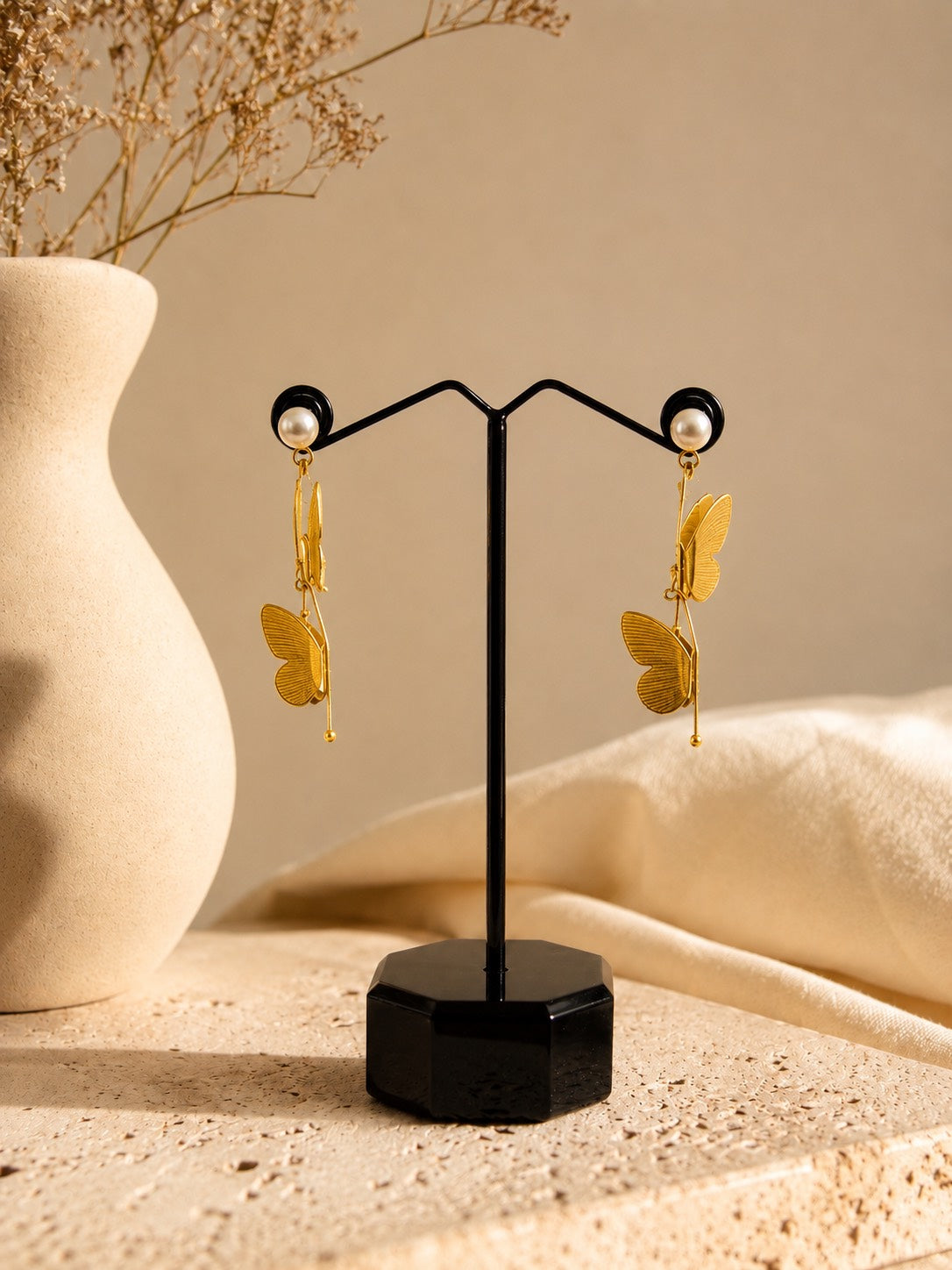 Butterfly earrings 18k Gold polished anti-tarnish