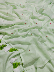 The hand crafted "Bindi" mul cotton saree
