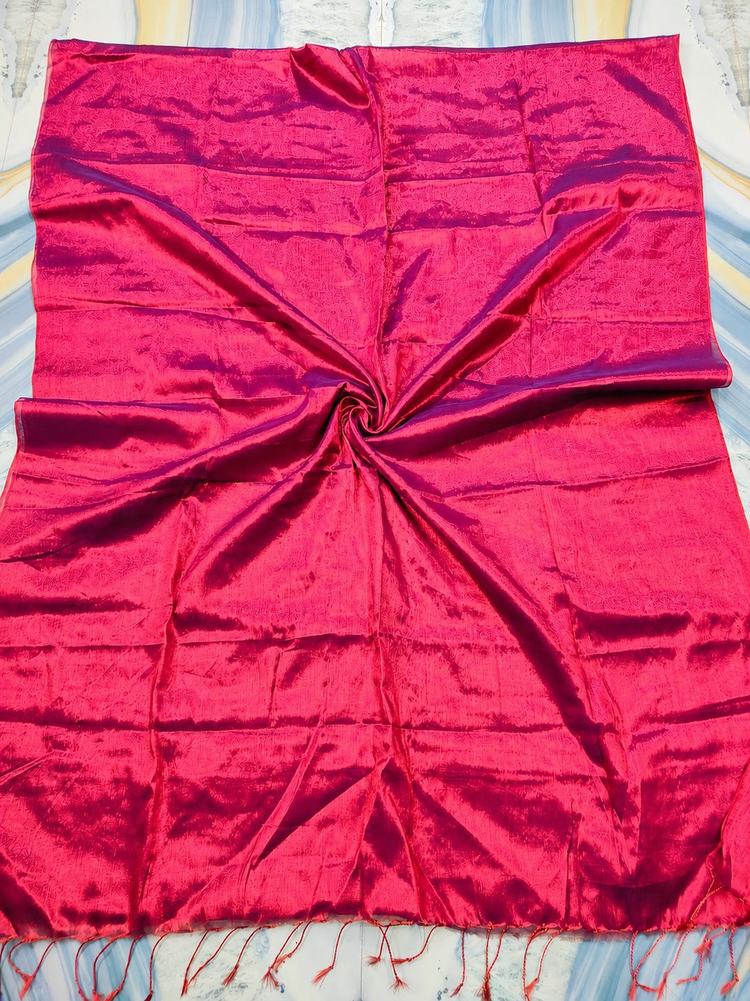 Dual tone " Molten Metals " collection of zari-mul saree