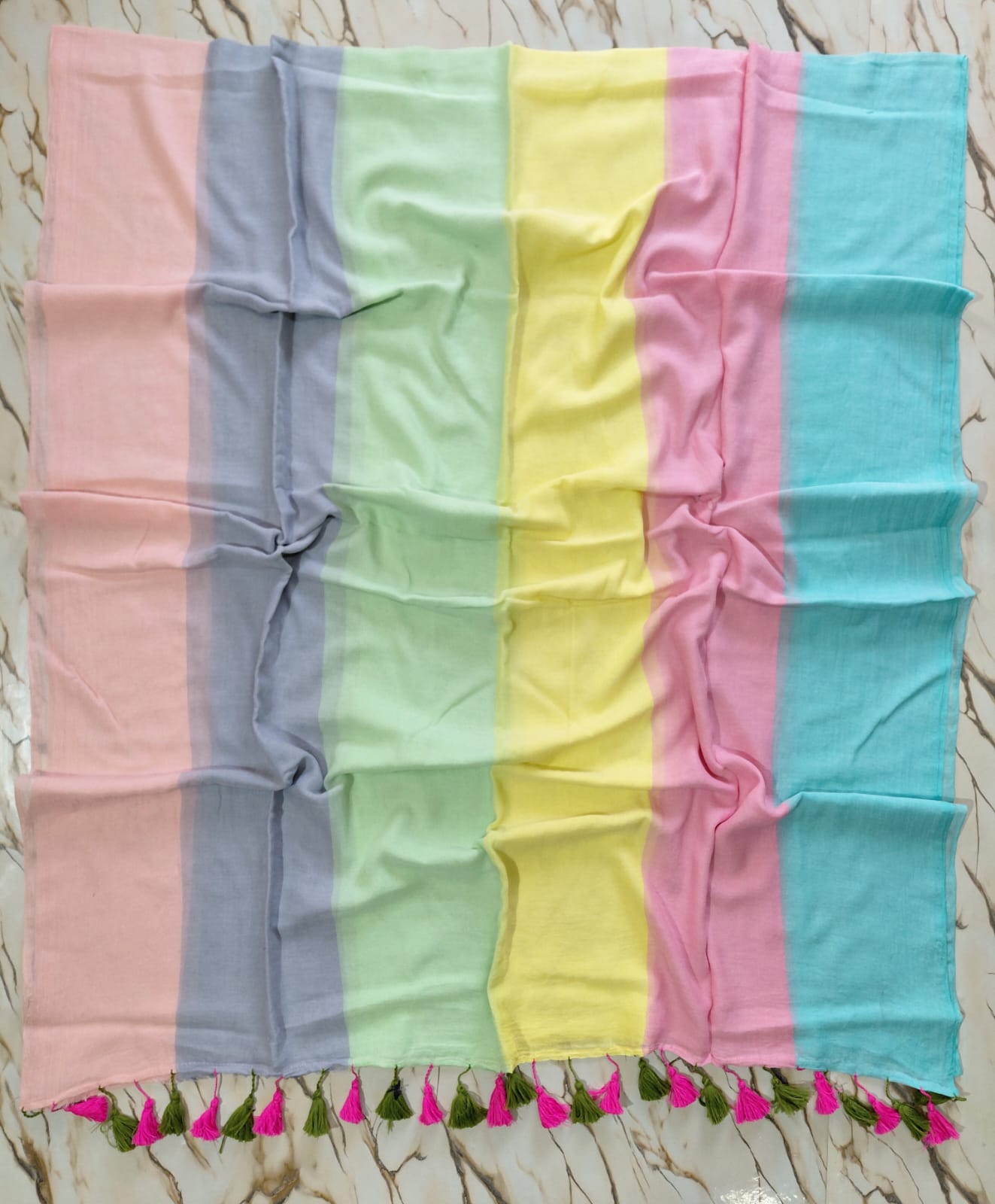 Cassata Multi Colour handloom mul cottton saree