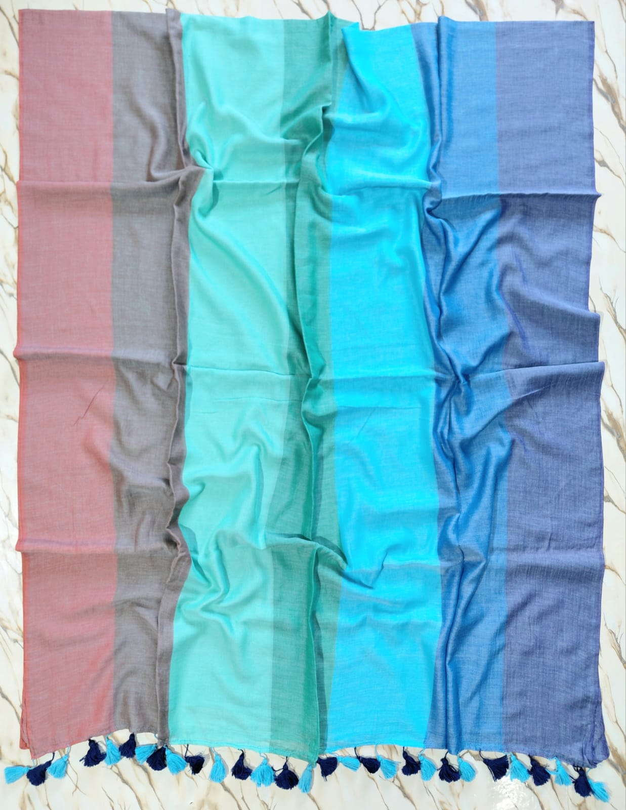 Cassata deep multi colour handloom mul cotton saree