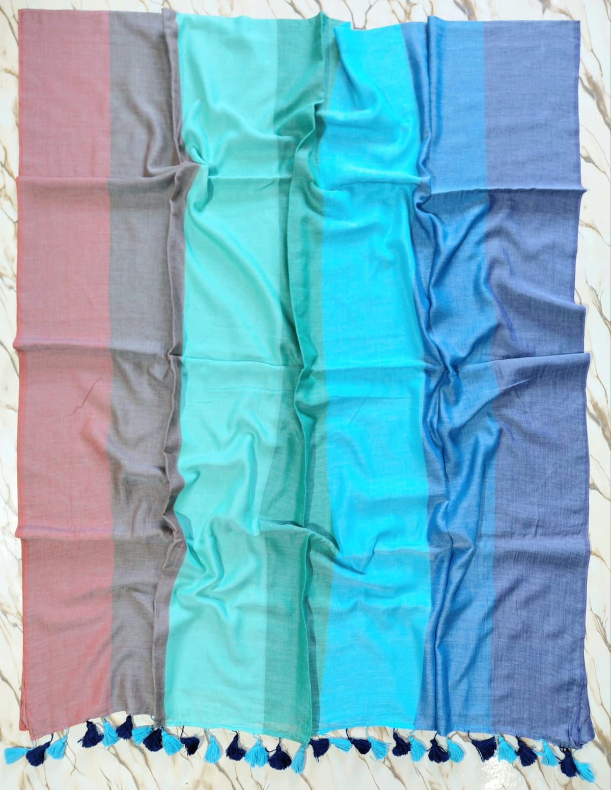 Cassata deep multi colour handloom mul cotton saree