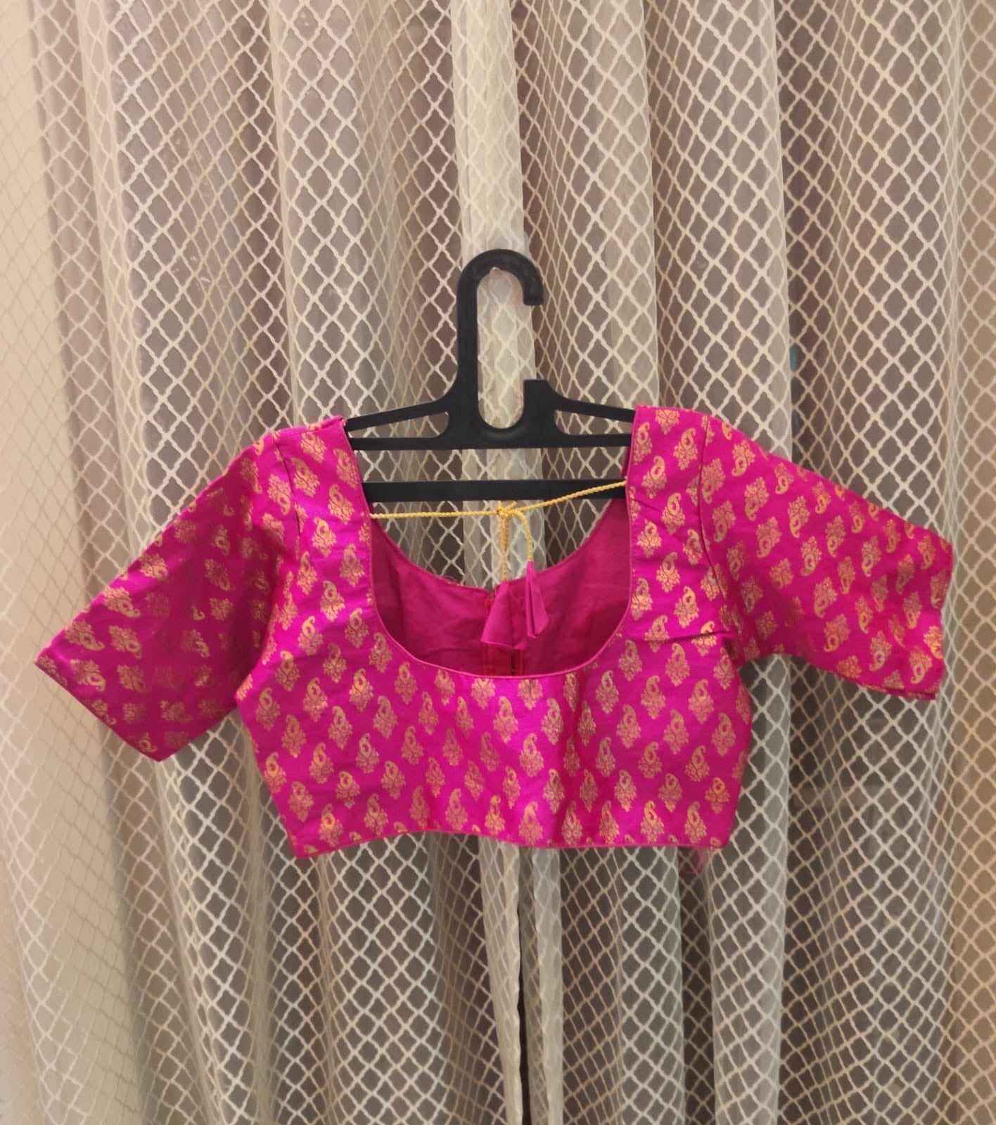 Pink gold light brocade blouse