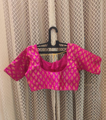 Pink gold light brocade blouse