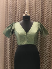 Solid colour modal puff sleeved blouse(on Sale)