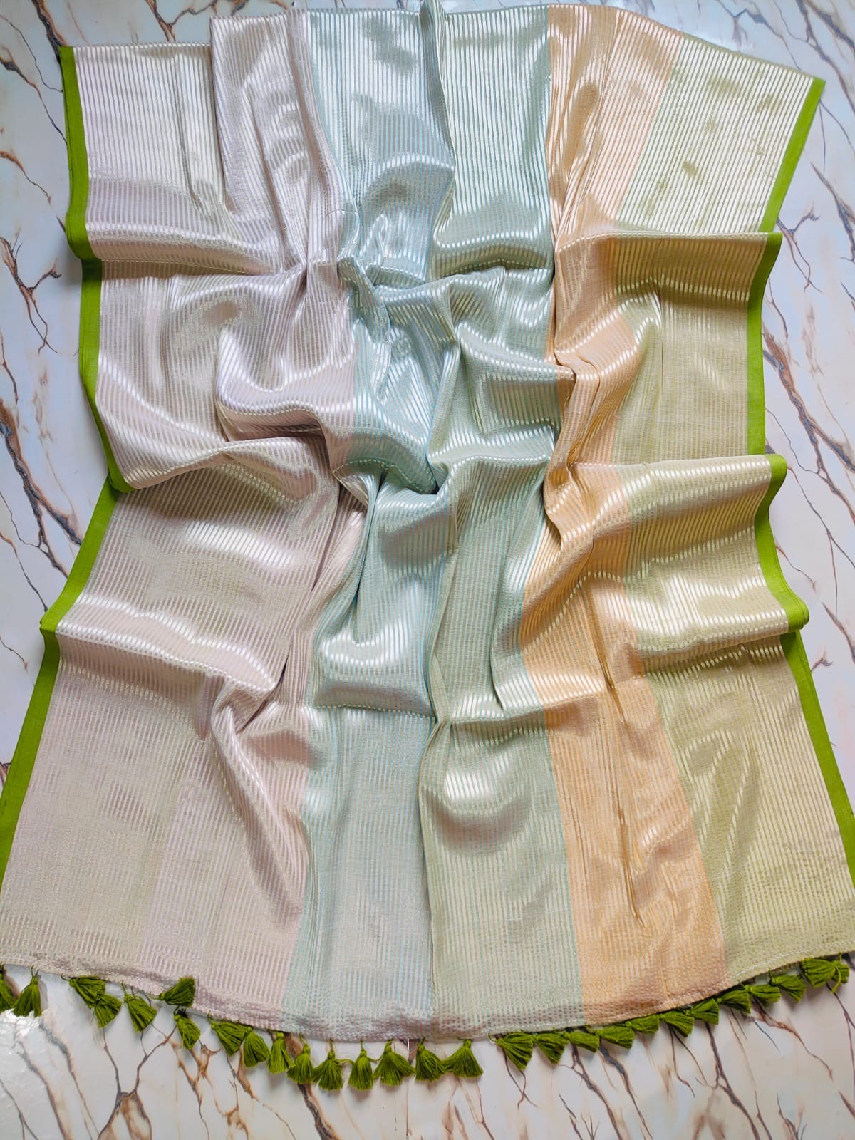 Bordered multi colour cream " Festive edit " collection of mul cotton saree