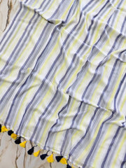 Great yellow Multi stripos " Office office " collection of mul cotton saree