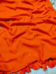 "Jugnu " collection of tiny sequinned mul cotton sarees