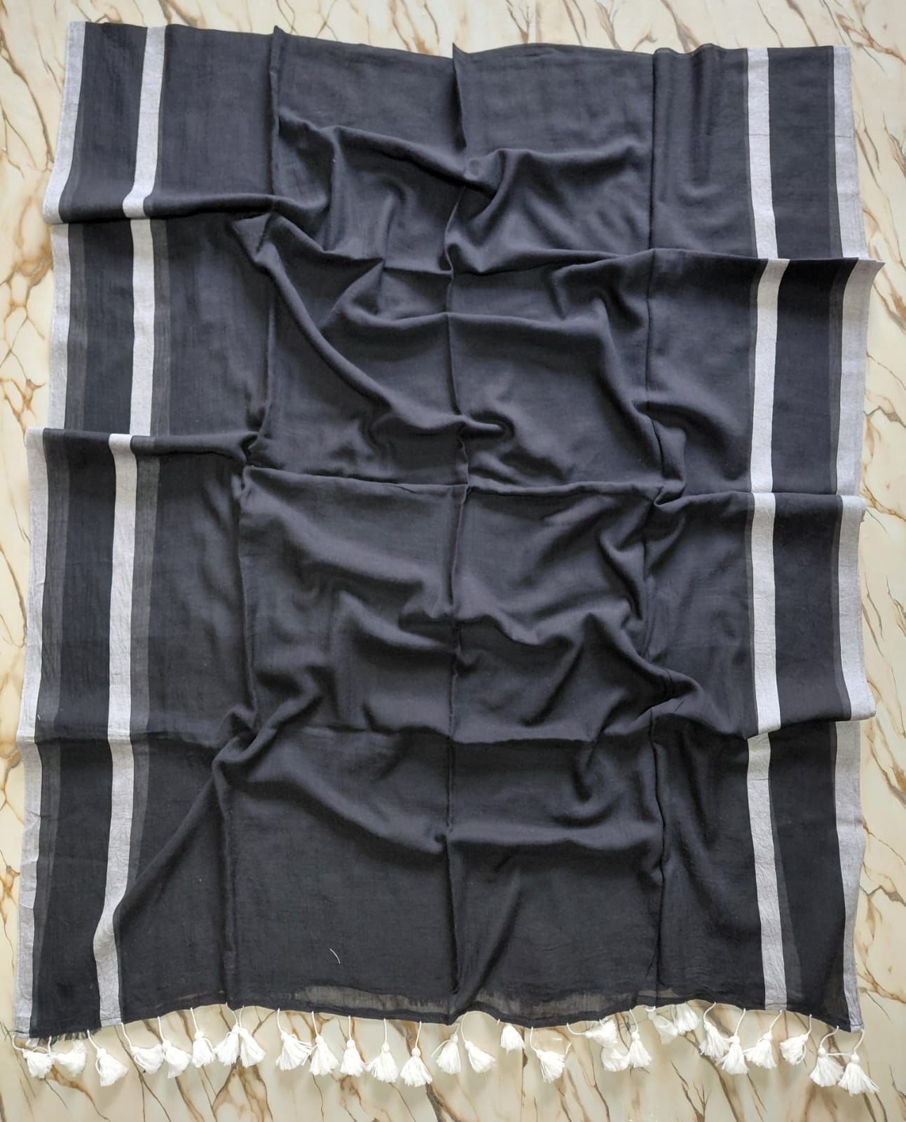 Black white Masaba inspired "Office office " collection of mul cotton sarere