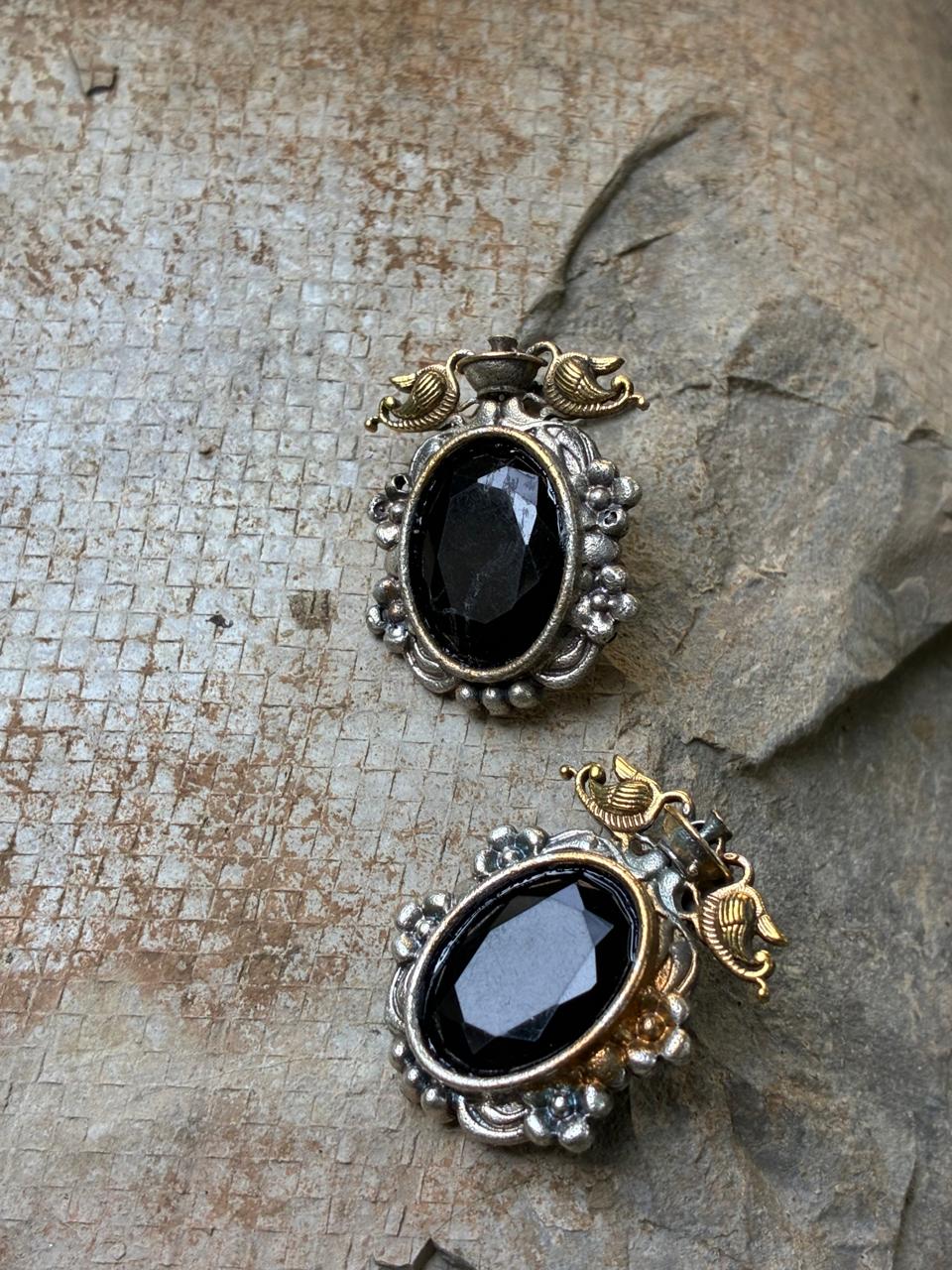 Dual tone silver replica ear stud 1