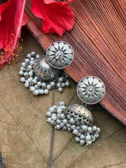 Silver replica ear jhumka 2