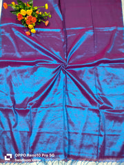 Dual tone " Molten Metals " collection of zari-mul saree