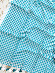 Small Chequered "Gingham" Collection of mul cotton saree