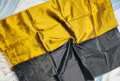 Gold Black half half " Designer Molten Metals " collection of zari- mul saree