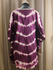 Violet white tie-dyed Kaftan - knee length