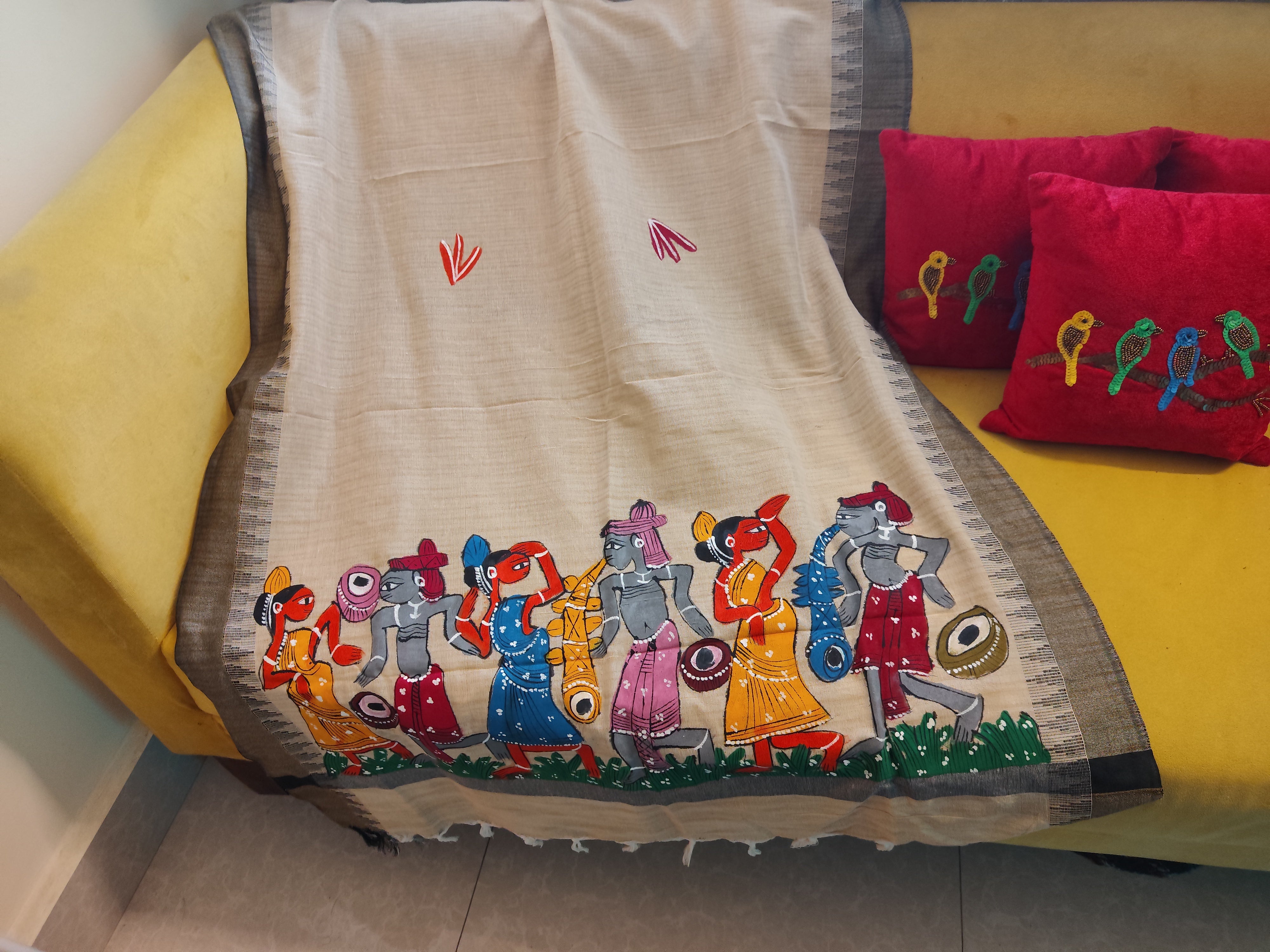 Hand painted "Patta Chitra dupatta