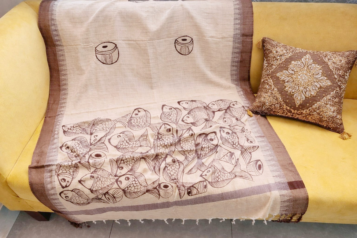 Hand painted "patta chitra " dupatta