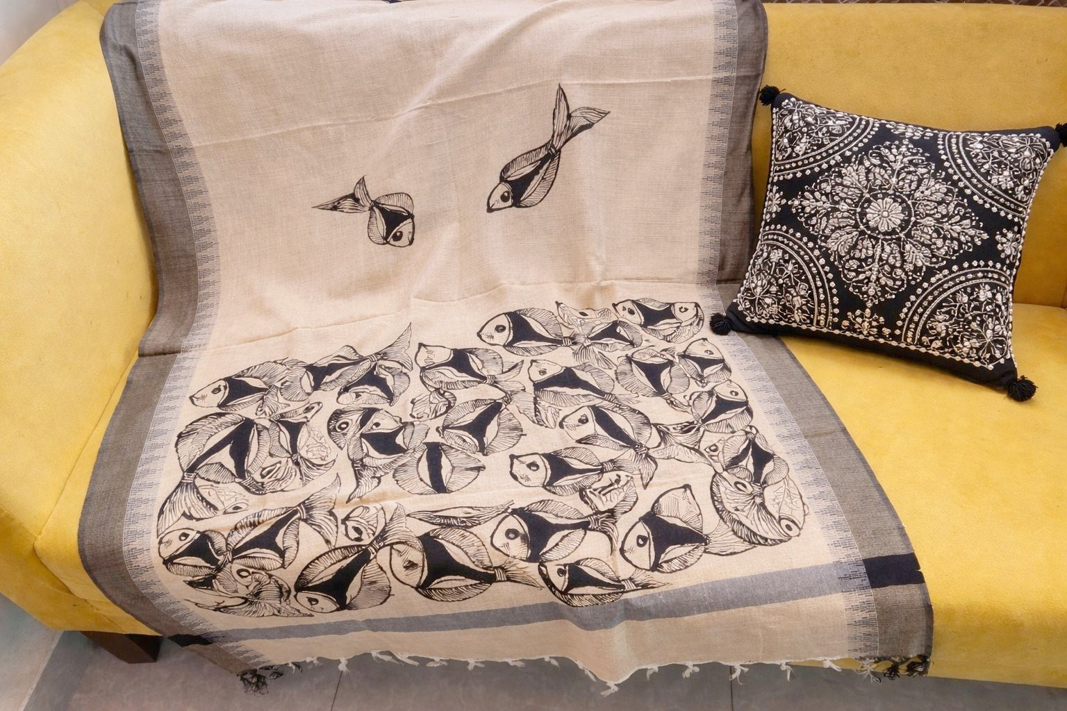 Hand-painted "Patta chitra " dupatta