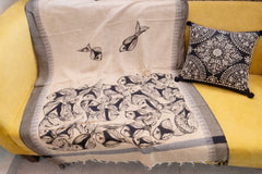 Hand-painted "Patta chitra " dupatta
