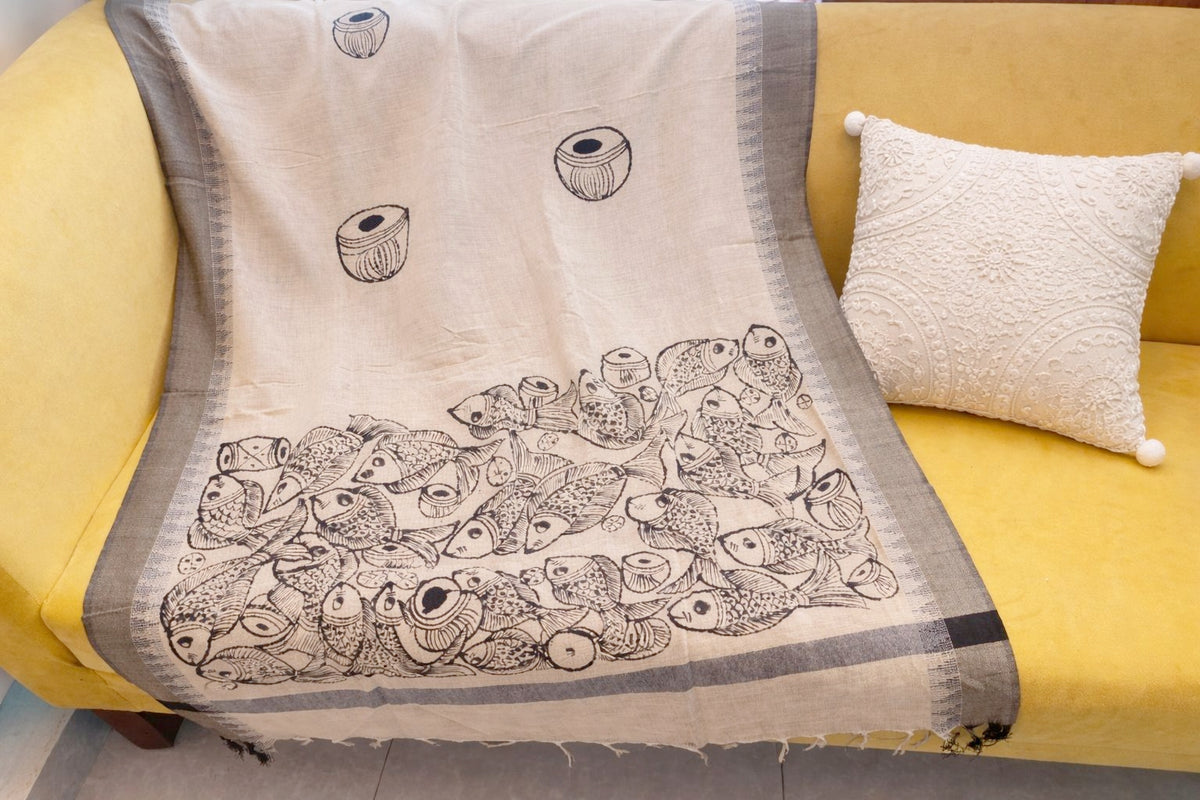 Hand-painted "Patta chitra " duppata
