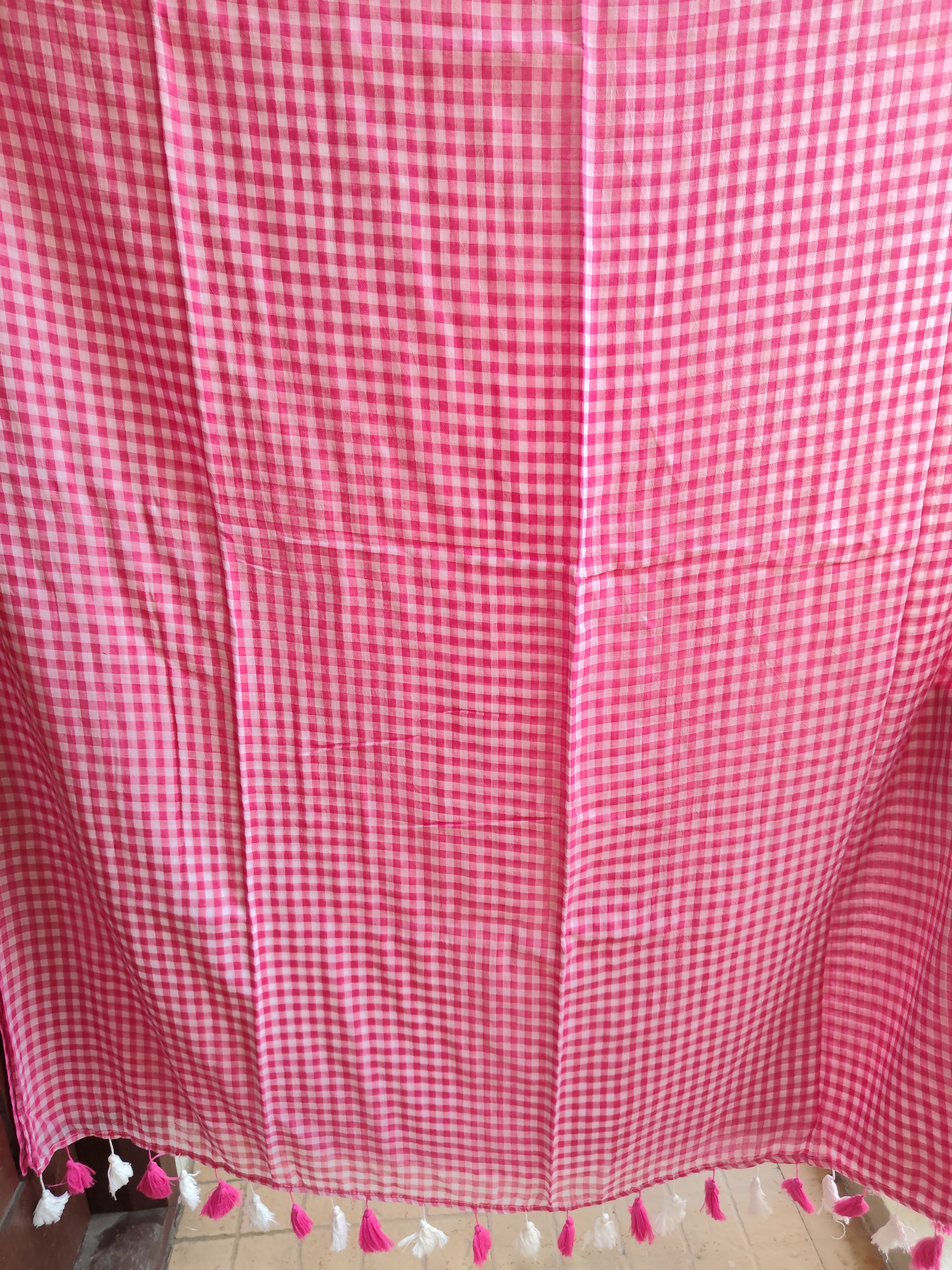 Small Chequered "Gingham" Collection of mul cotton saree