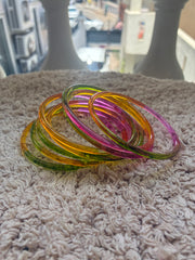 Light multi jelly glass bangles