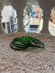 Bottle green jelly glass bangle