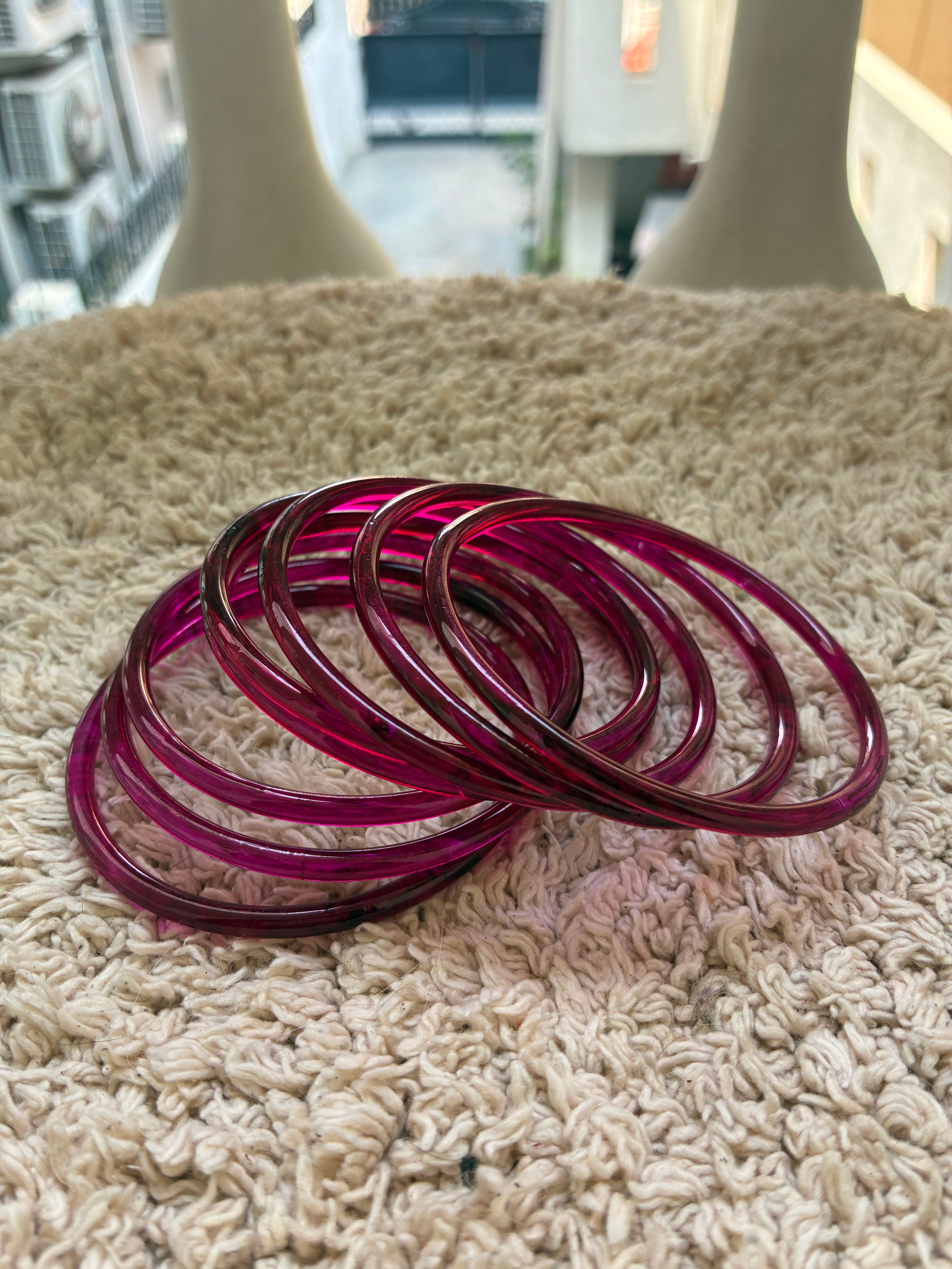 Strawberry jelly glass bangles