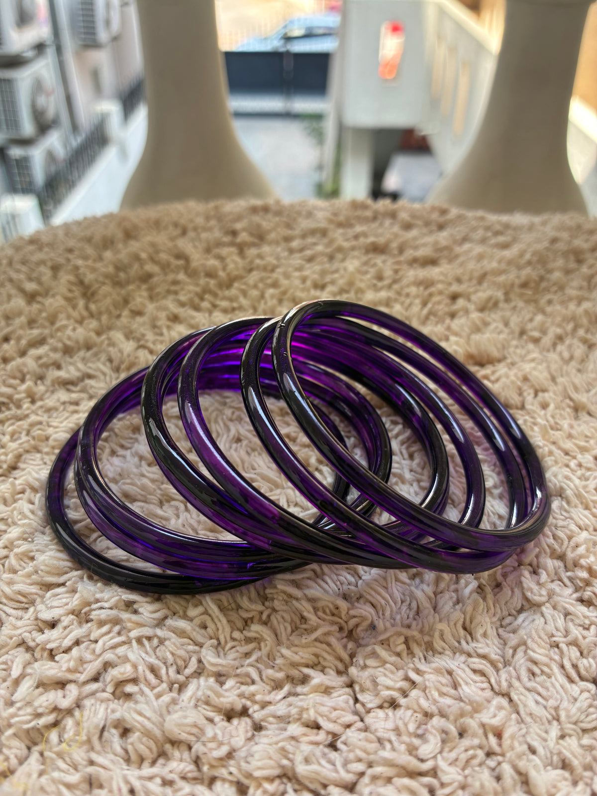 Purple jelly glass bangles