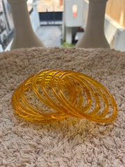 Golden jelly glass bangles