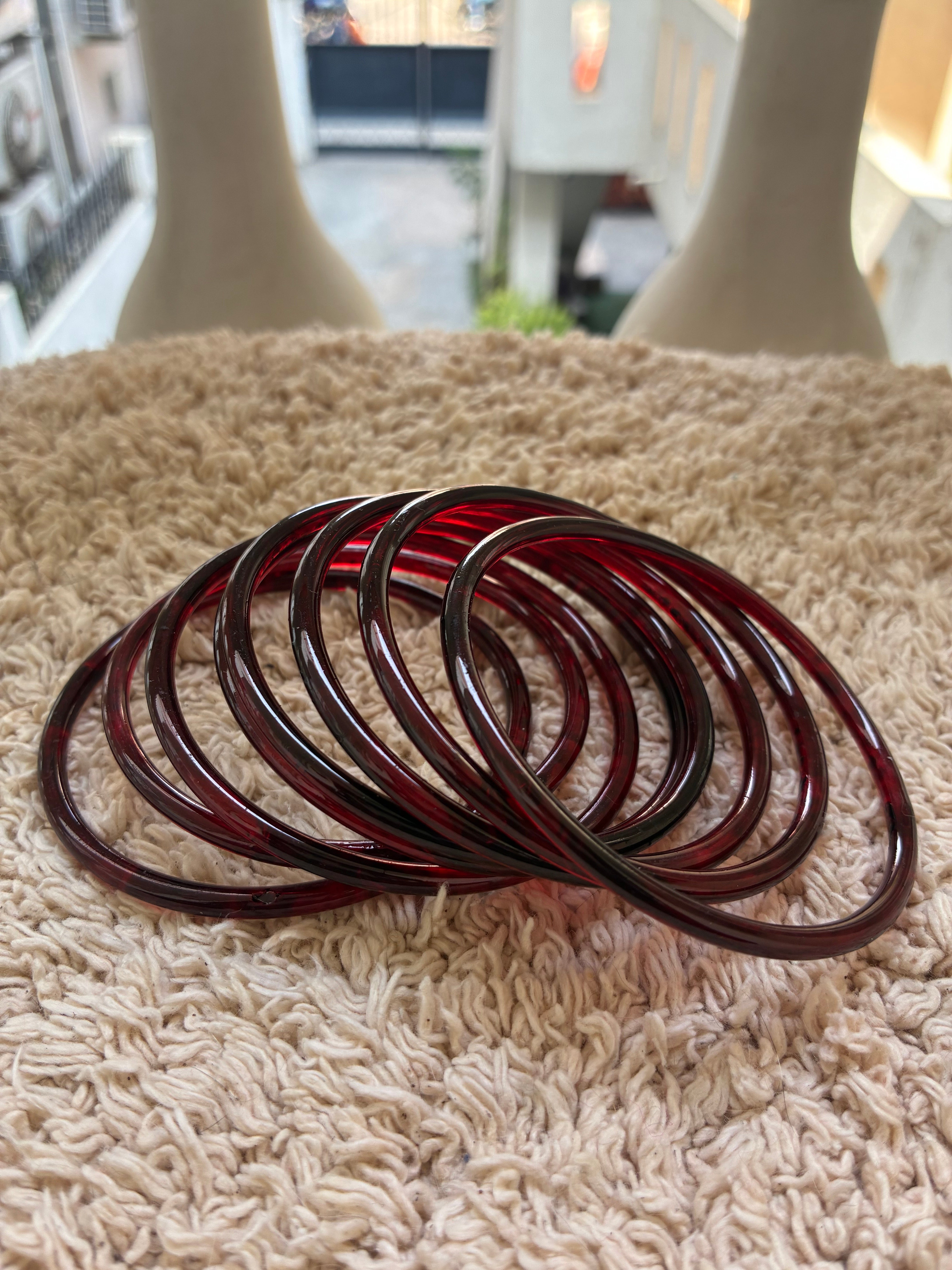 Maroon jelly glass bangles