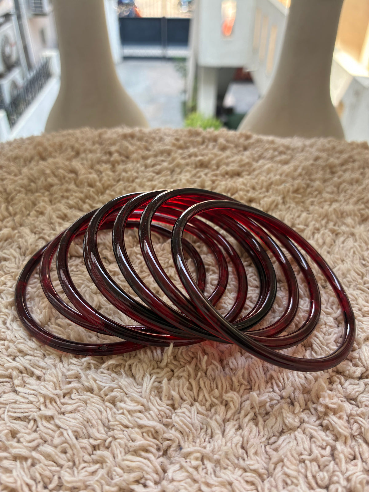 Maroon jelly glass bangles