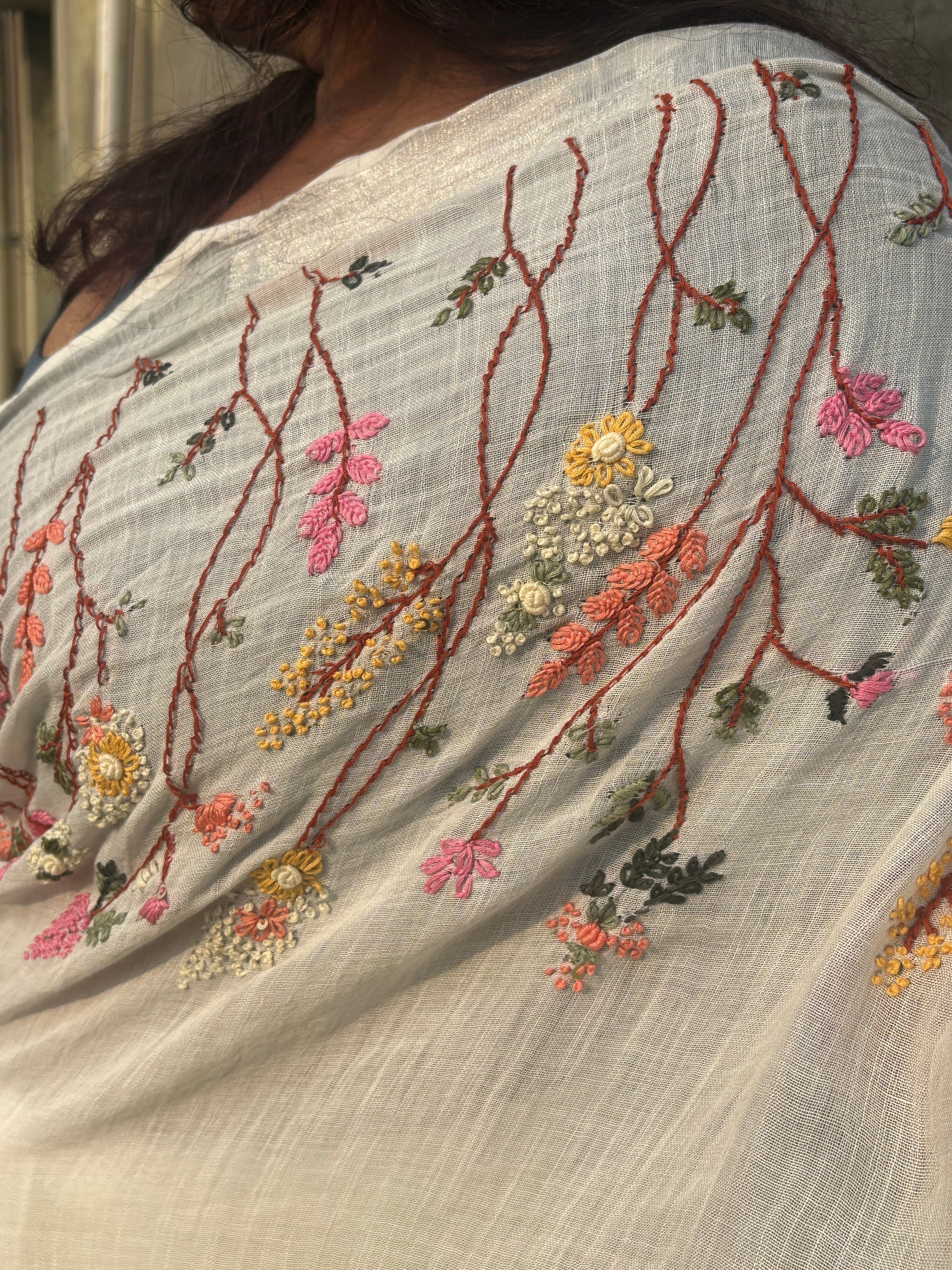 "Dil Garden Garden" cotton-linen sarees