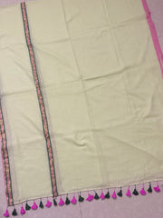 Pista green pink gold bordered " Festive edit " mul cotton saree