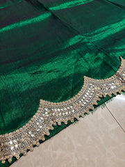 Designer cotton zari molten metal with heavy hand work border saree
