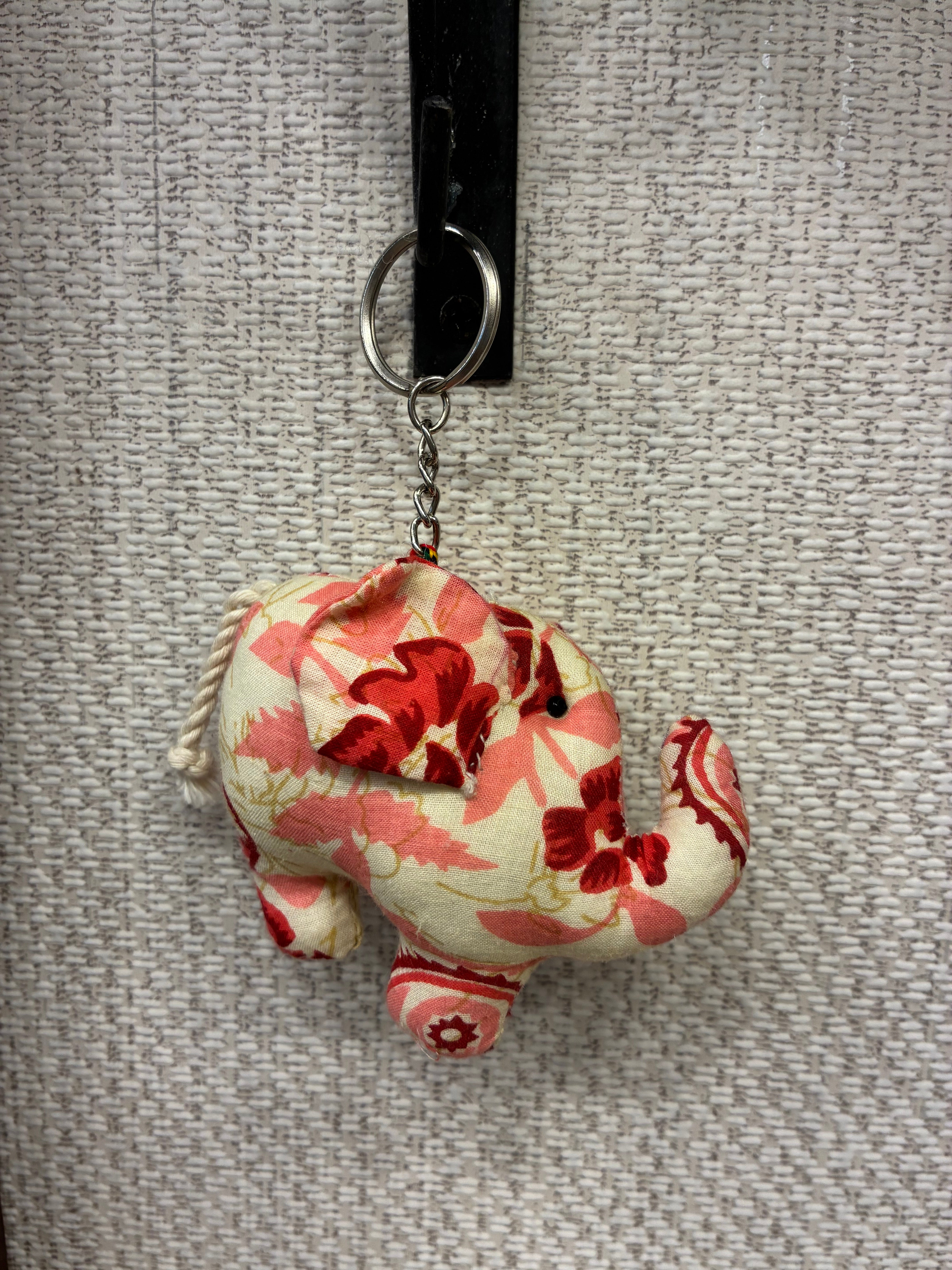 Hand-made fabric key chains/bag charms - Elephant