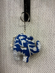 Hand-made fabric key chains/bag charms - Elephant