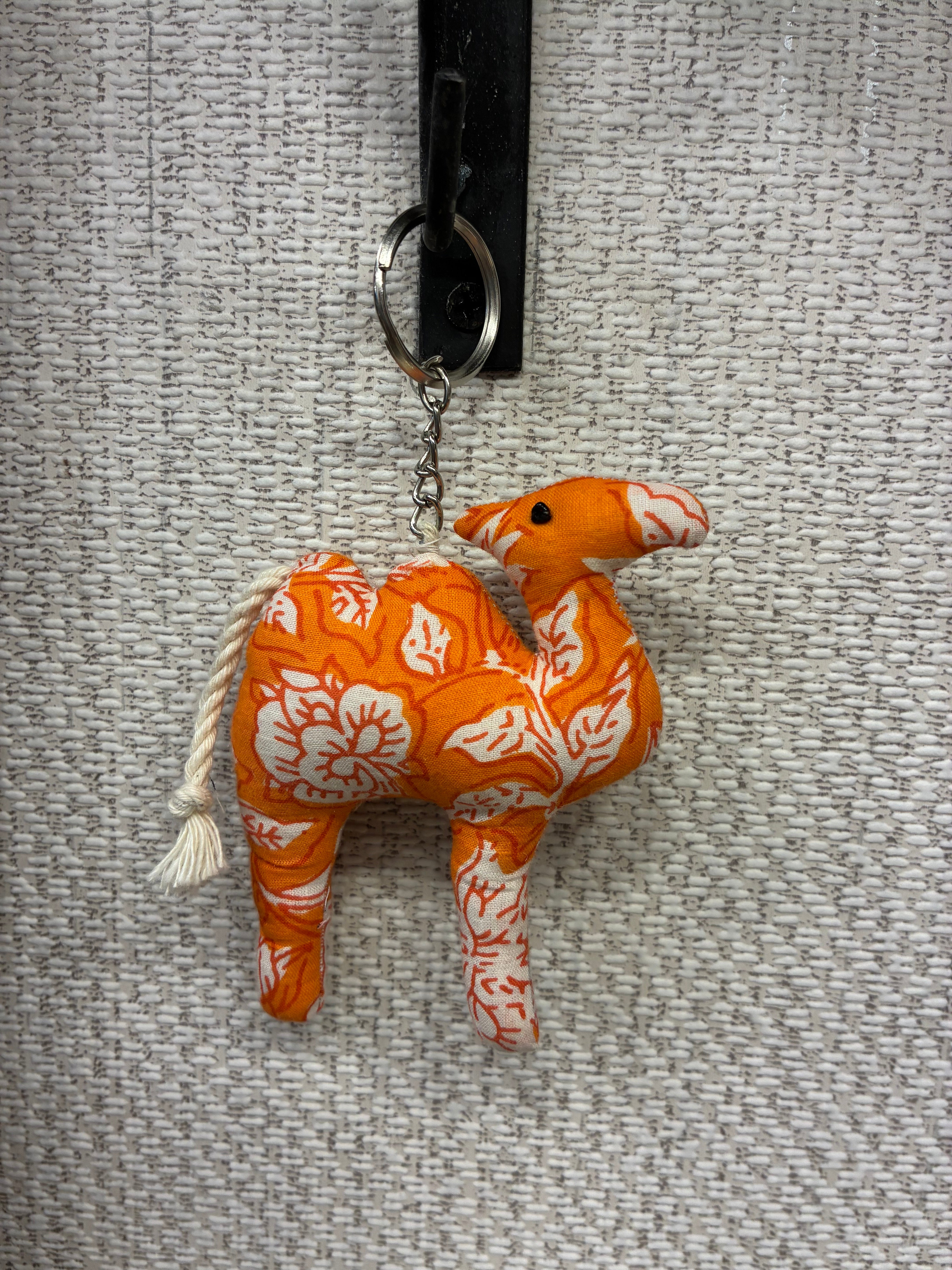 Hand-made fabric key chains/bag charms - Camel