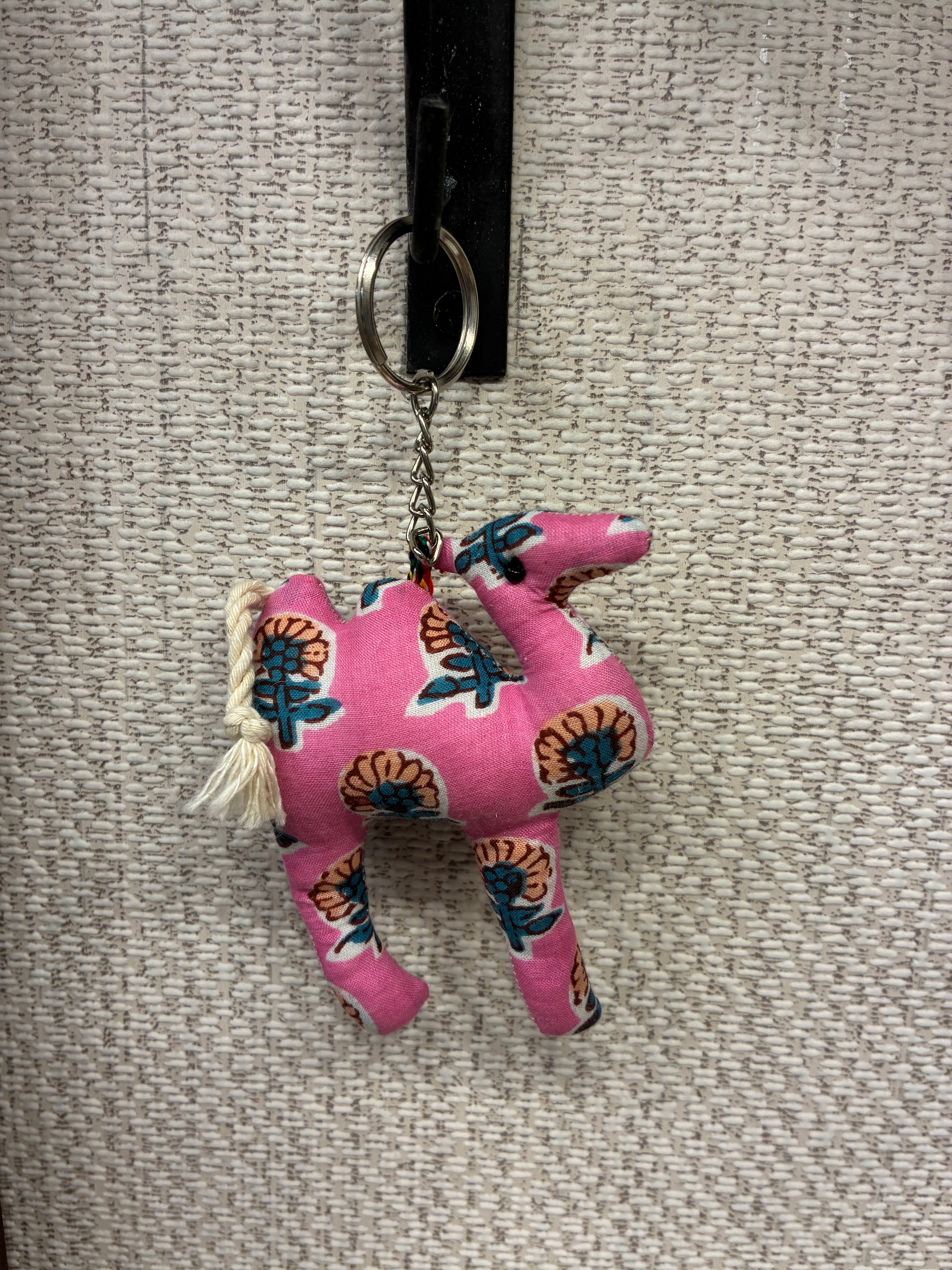Hand-made fabric key chains/bag charms - Camel