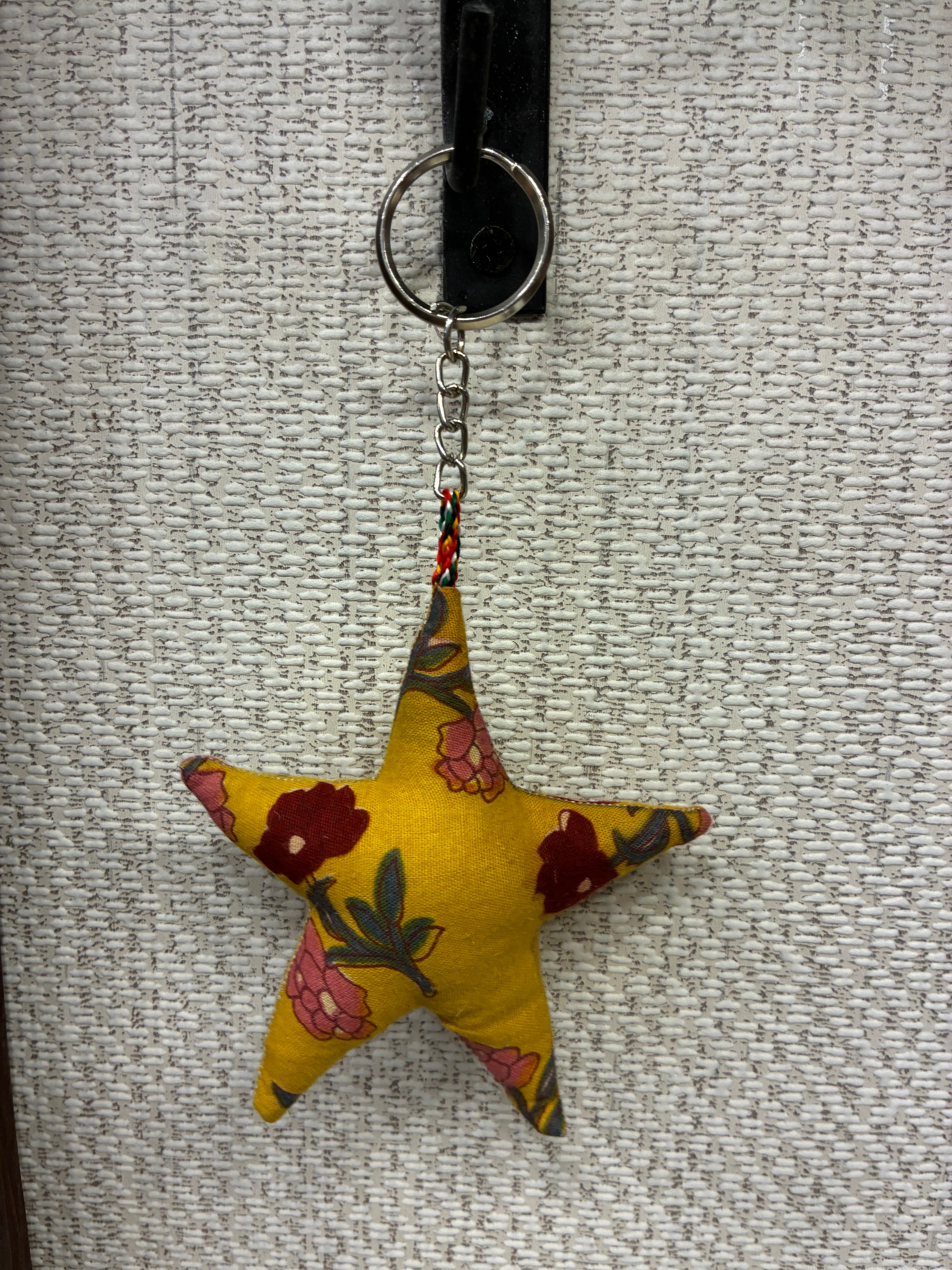 Hand-made fabric key chains/bag charms - Star