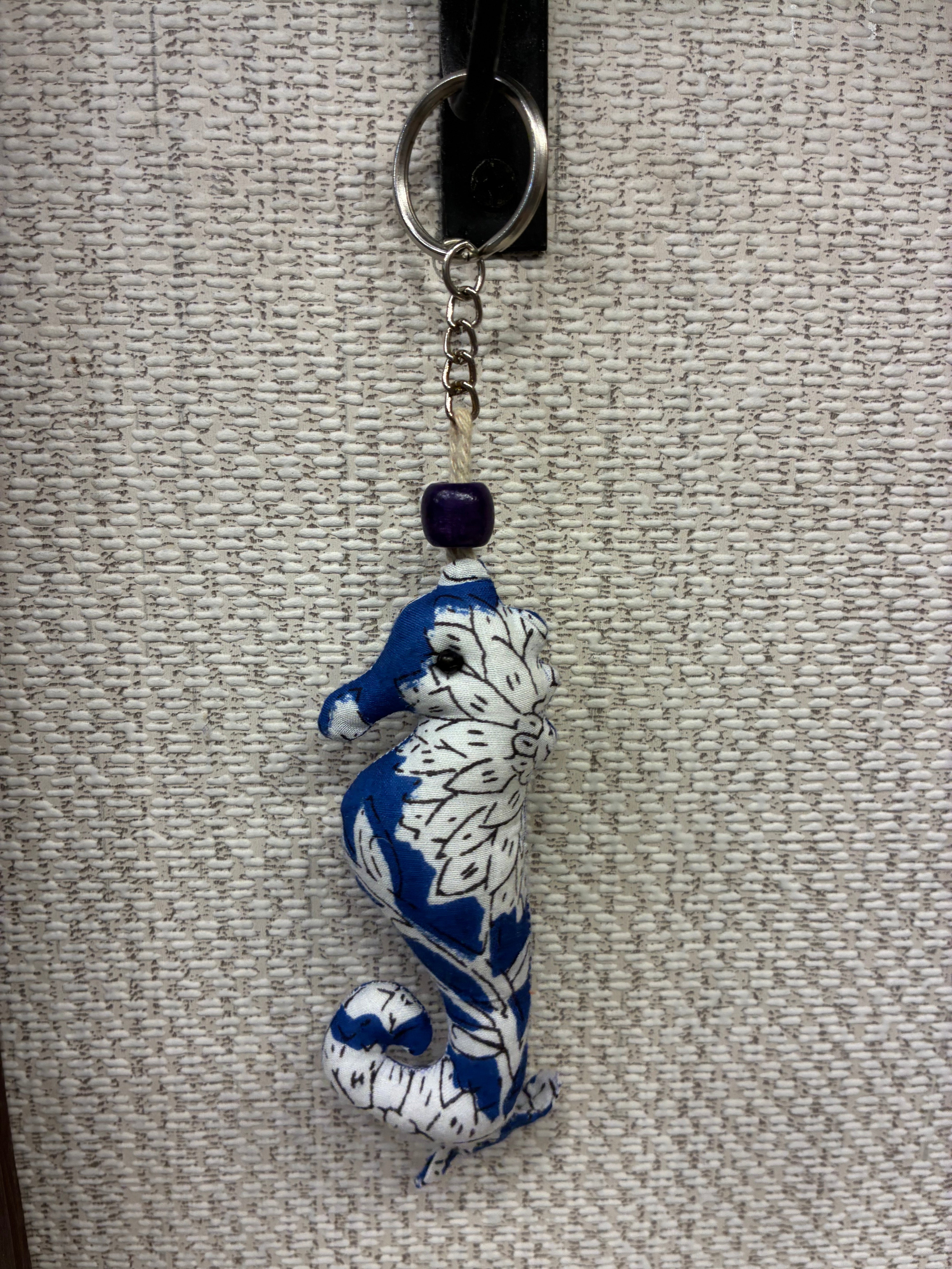 Hand-made fabric key chains/bag charms - Sea Horse