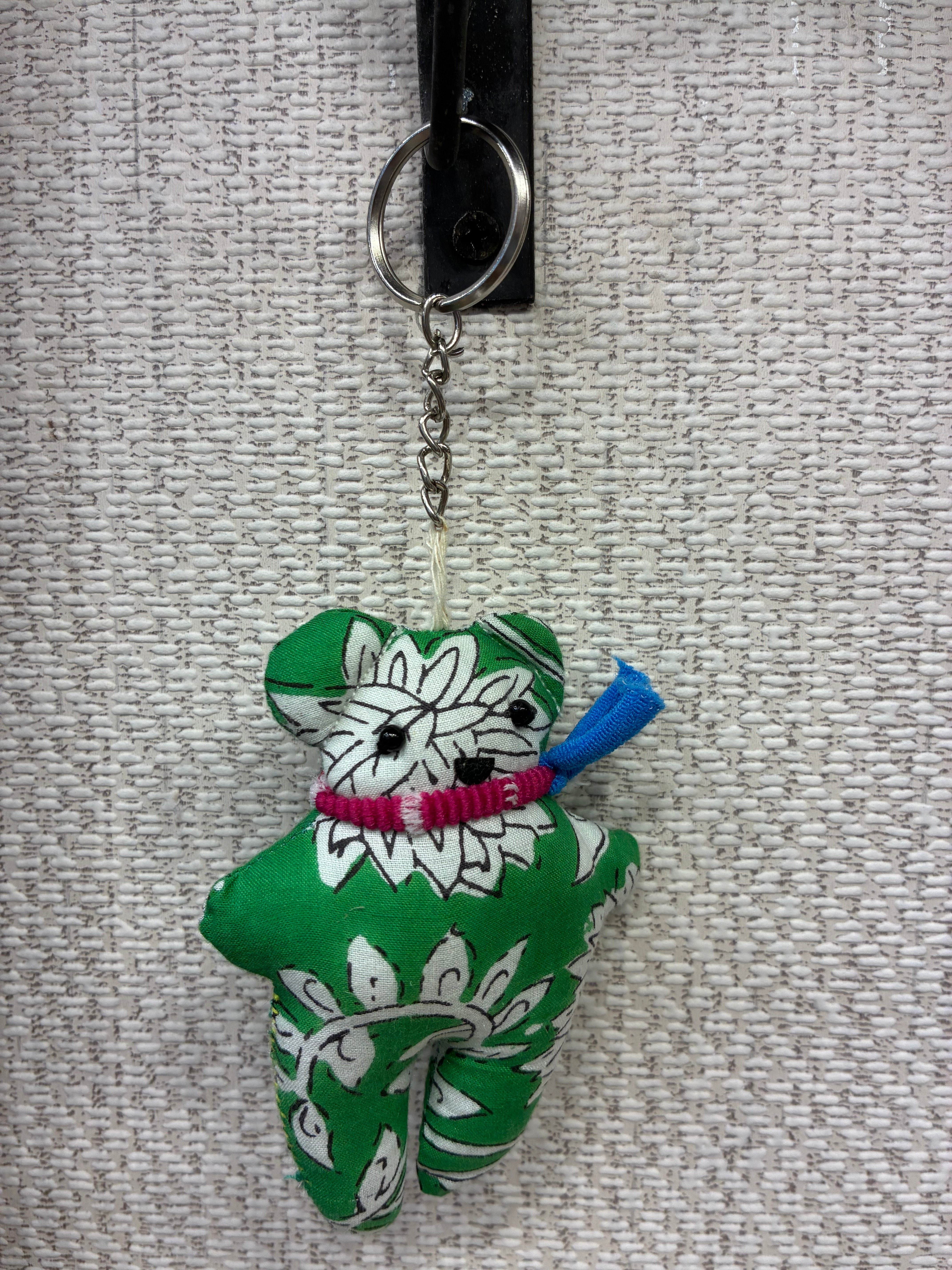 Hand-made fabric key chains/bag charms - Teddy bear