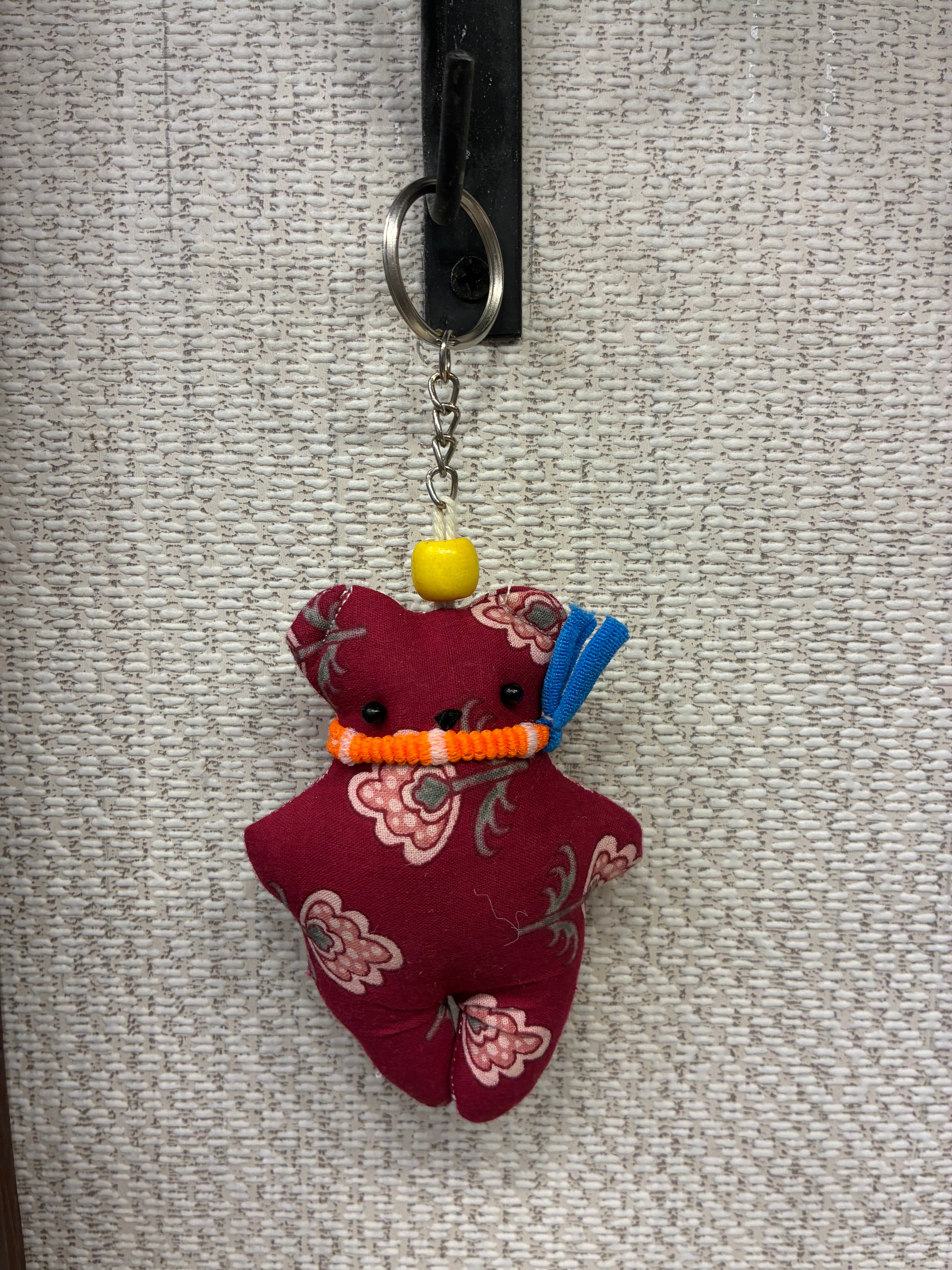 Hand-made fabric key chains/bag charms - Teddy bear