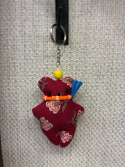 Hand-made fabric key chains/bag charms - Teddy bear