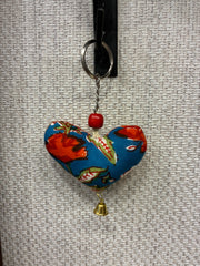 Hand-made fabric key chains/bag charms - Heart