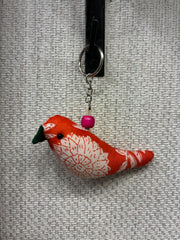 Hand-made fabric key chains/bag charms - Sparrow