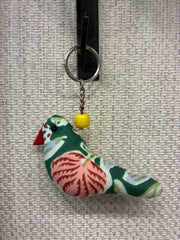 Hand-made fabric key chains/bag charms - Sparrow