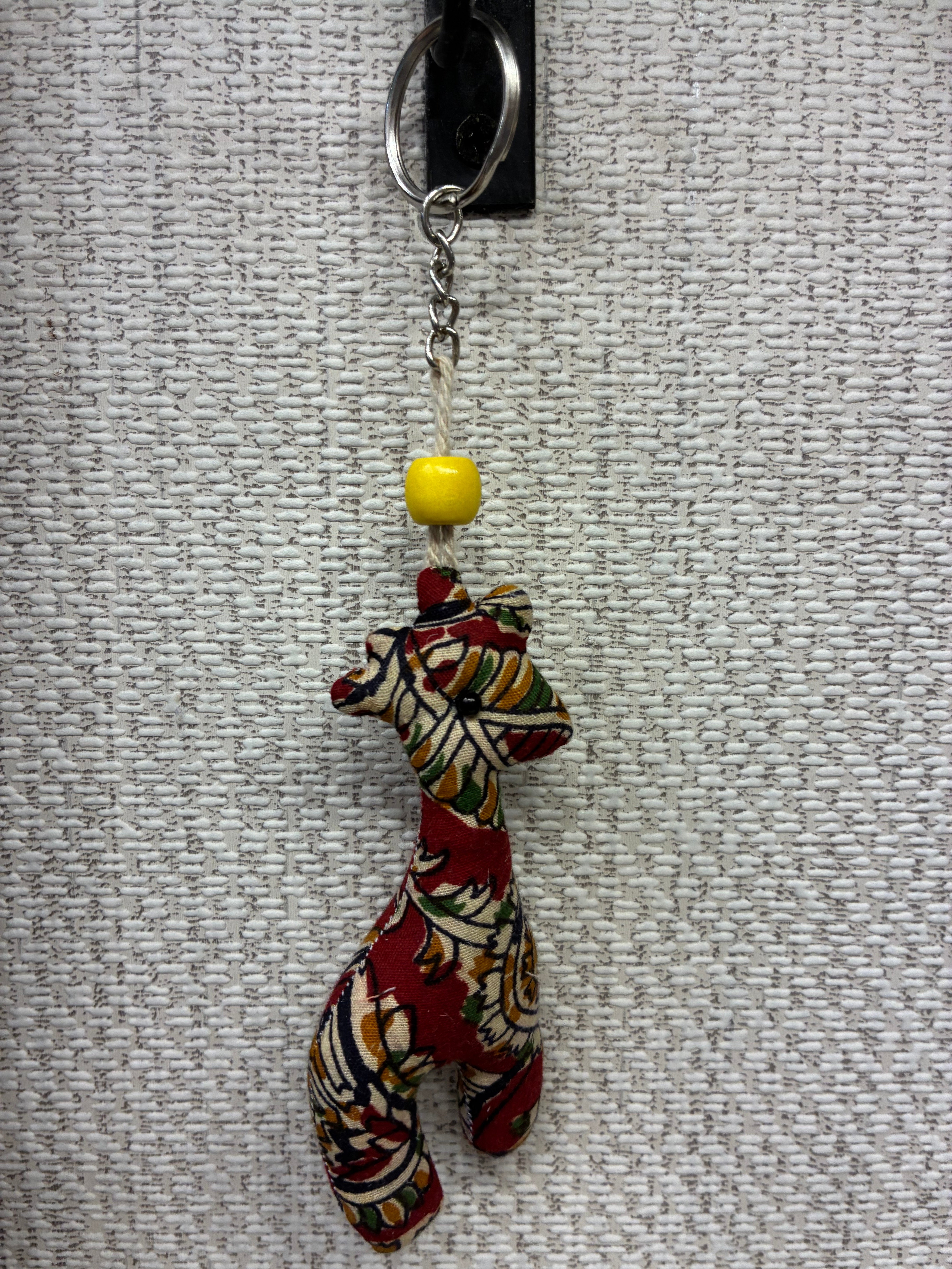 Hand-made fabric key chains/bag charms - Giraffe