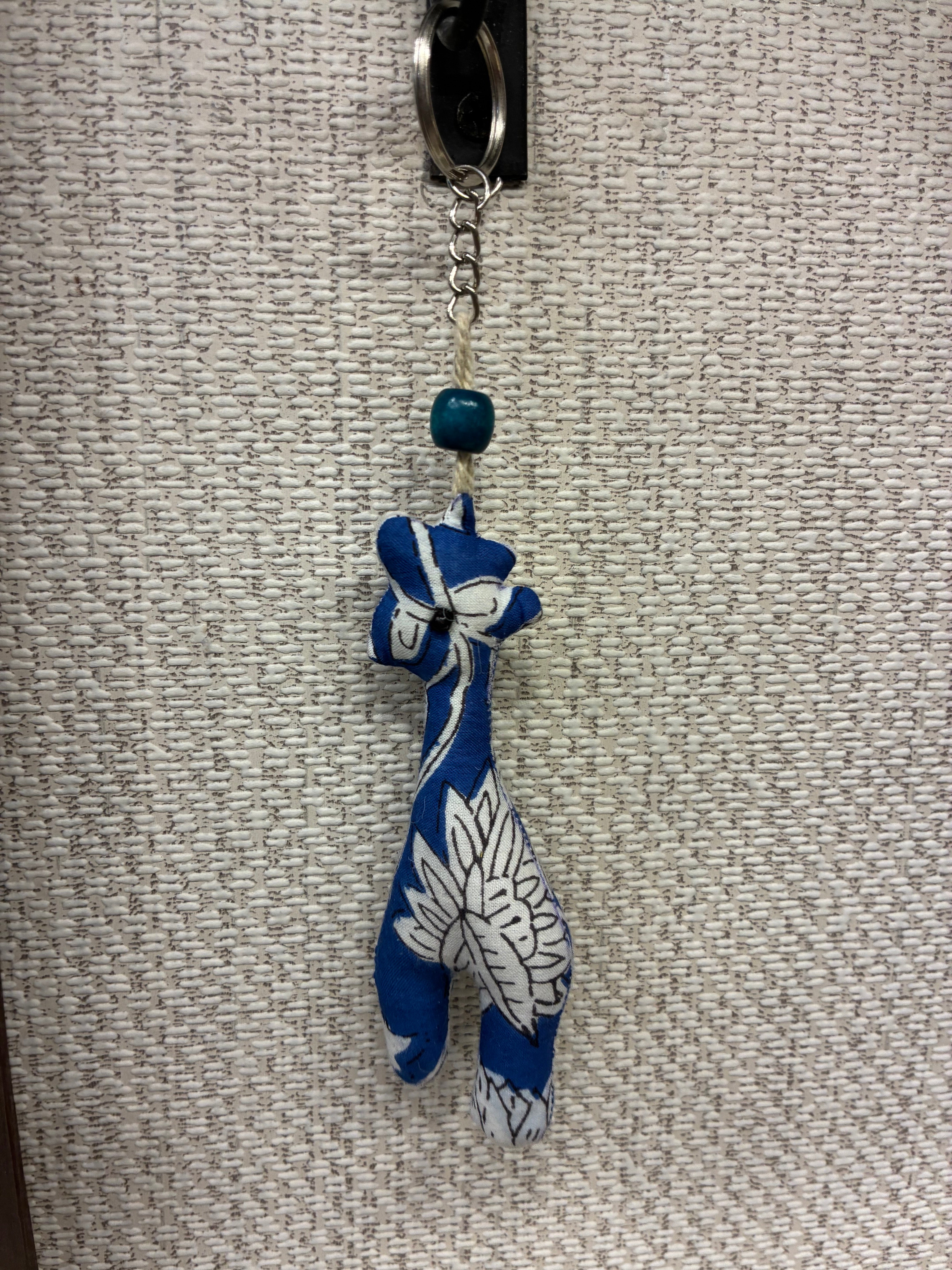 Hand-made fabric key chains/bag charms - Giraffe