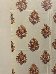 Hand block printed cotton curtains
